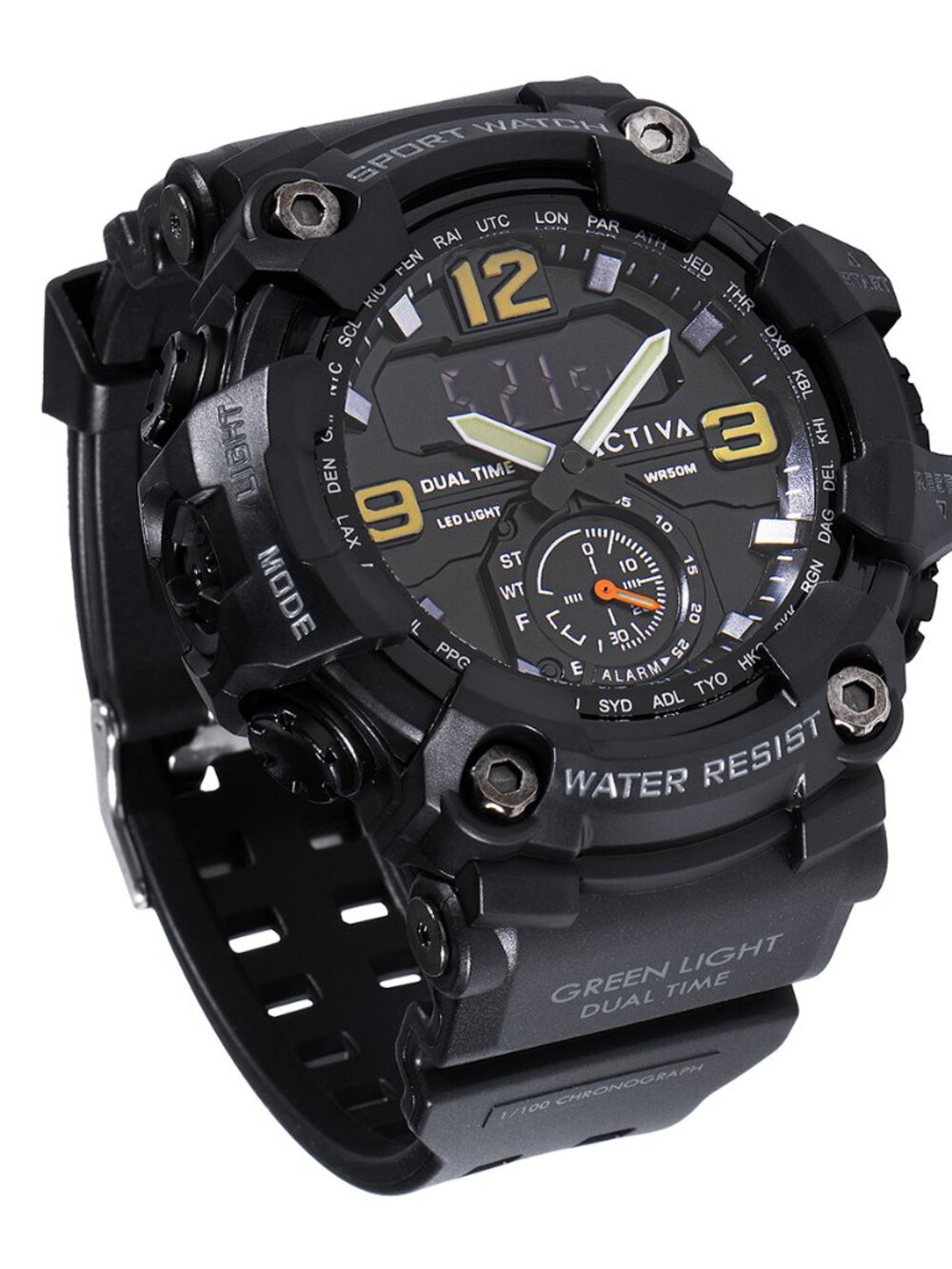 $99 Activa X Invicta BlackOps Mens Black Digital 56mm Watch NIB